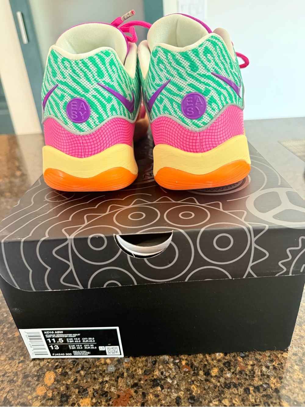 KD16ASW Kevin Durant Nike Stadium Green/Hyper Violet Sz Mens 11.5 - Picture 10 of 11
